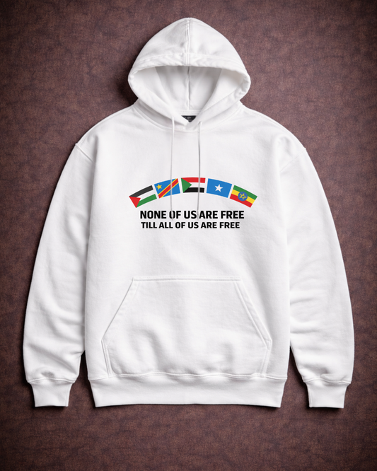 None of Us Are Free Hoodie – Noisy Immigrants Collection (Gildan 18500)