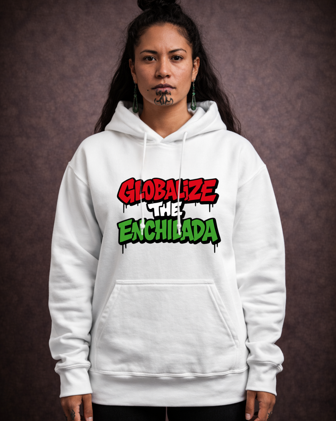 Globalize The Enchilada Hoodie – Noisy Immigrants Collection (Gildan 18500)