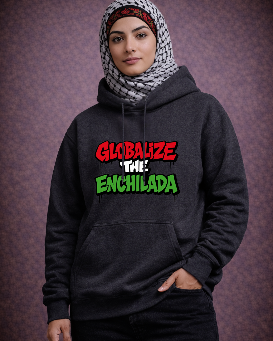 Globalize The Enchilada Hoodie – Noisy Immigrants Collection (Gildan 18500)
