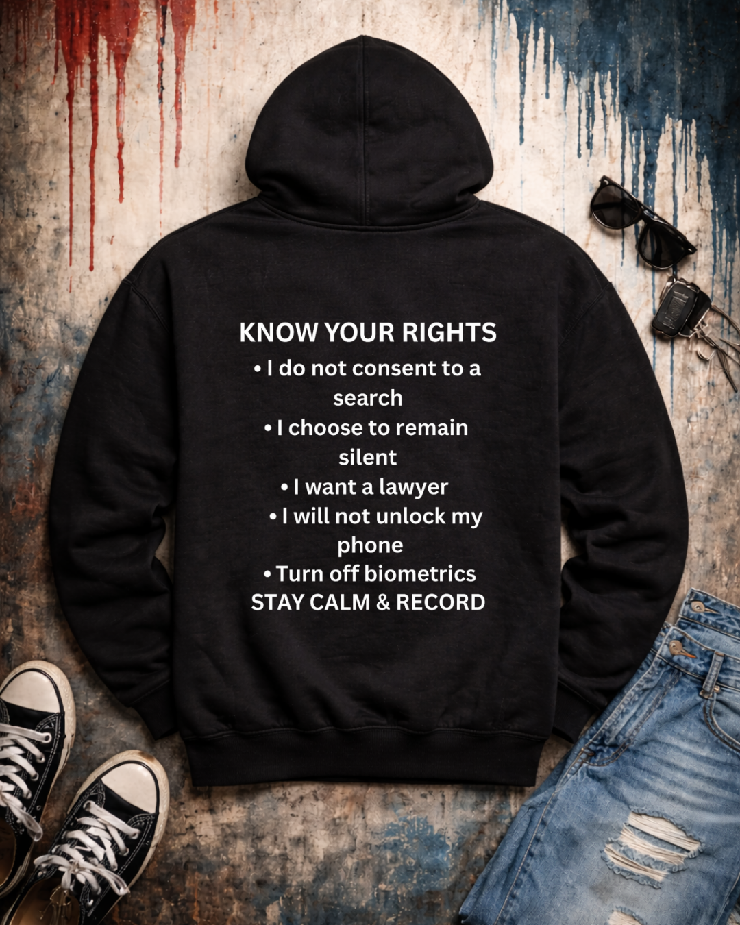 RESIST Hoodie | Unisex Heavy Blend Sweatshirt | Know Your Rights Back Print | Gildan 18500
