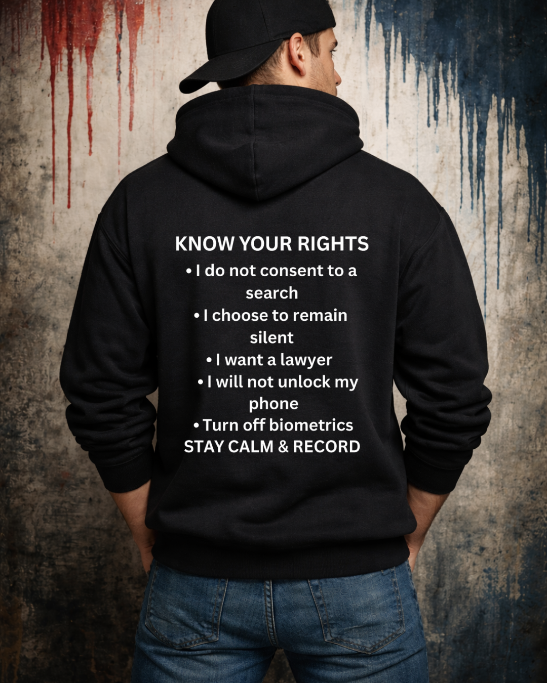 RESIST Hoodie | Unisex Heavy Blend Sweatshirt | Know Your Rights Back Print | Gildan 18500