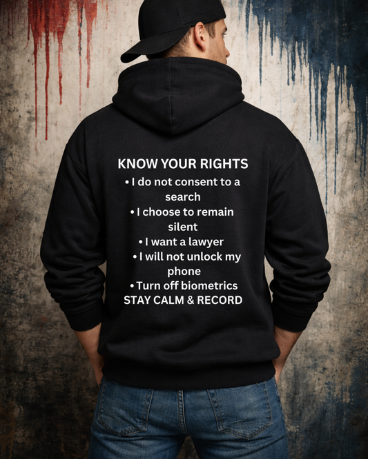 RESIST Hoodie | Unisex Heavy Blend Sweatshirt | Know Your Rights Back Print | Gildan 18500