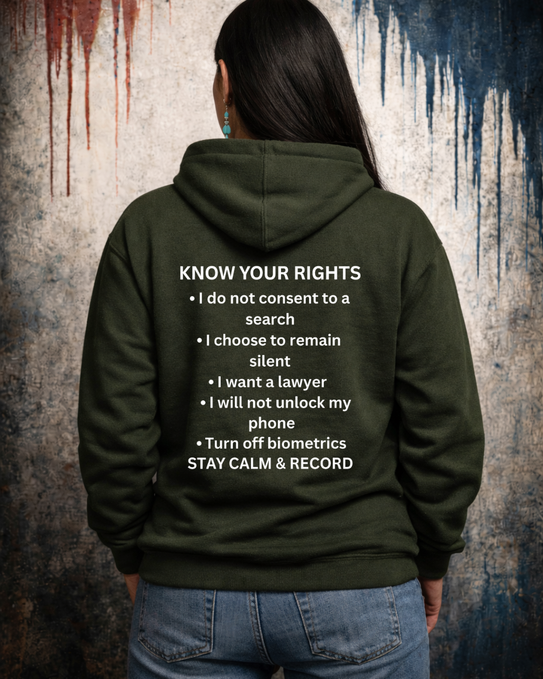 RESIST Hoodie | Unisex Heavy Blend Sweatshirt | Know Your Rights Back Print | Gildan 18500