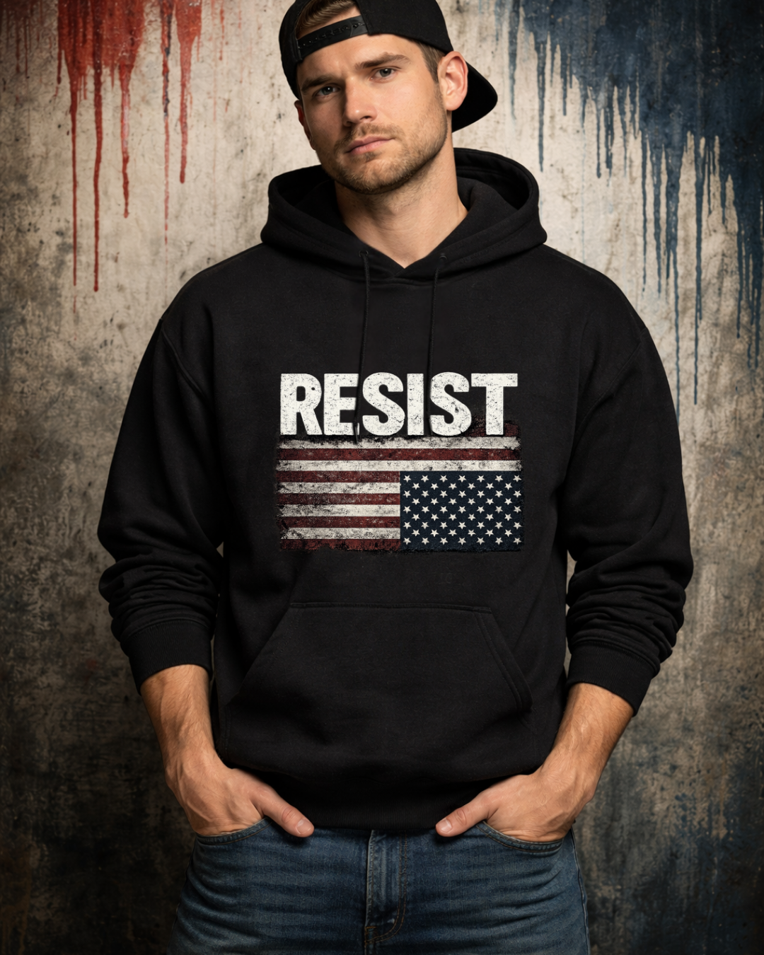RESIST Hoodie | Unisex Heavy Blend Sweatshirt | Know Your Rights Back Print | Gildan 18500