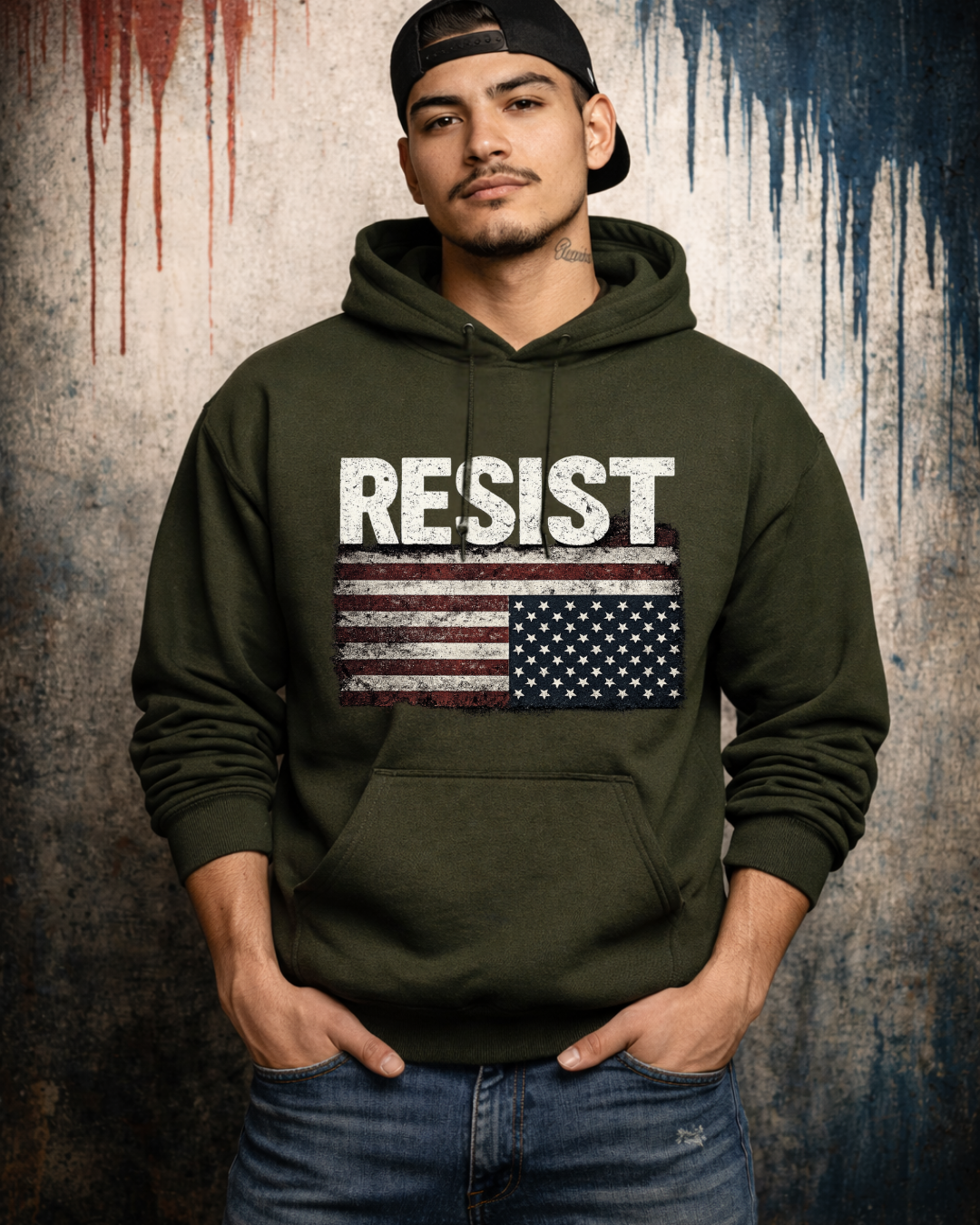 RESIST Hoodie | Unisex Heavy Blend Sweatshirt | Know Your Rights Back Print | Gildan 18500