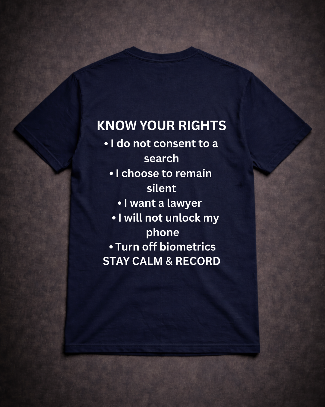 RESIST T-Shirt with Know Your Rights Back Print | Gildan 64000 Unisex Softstyle Tee