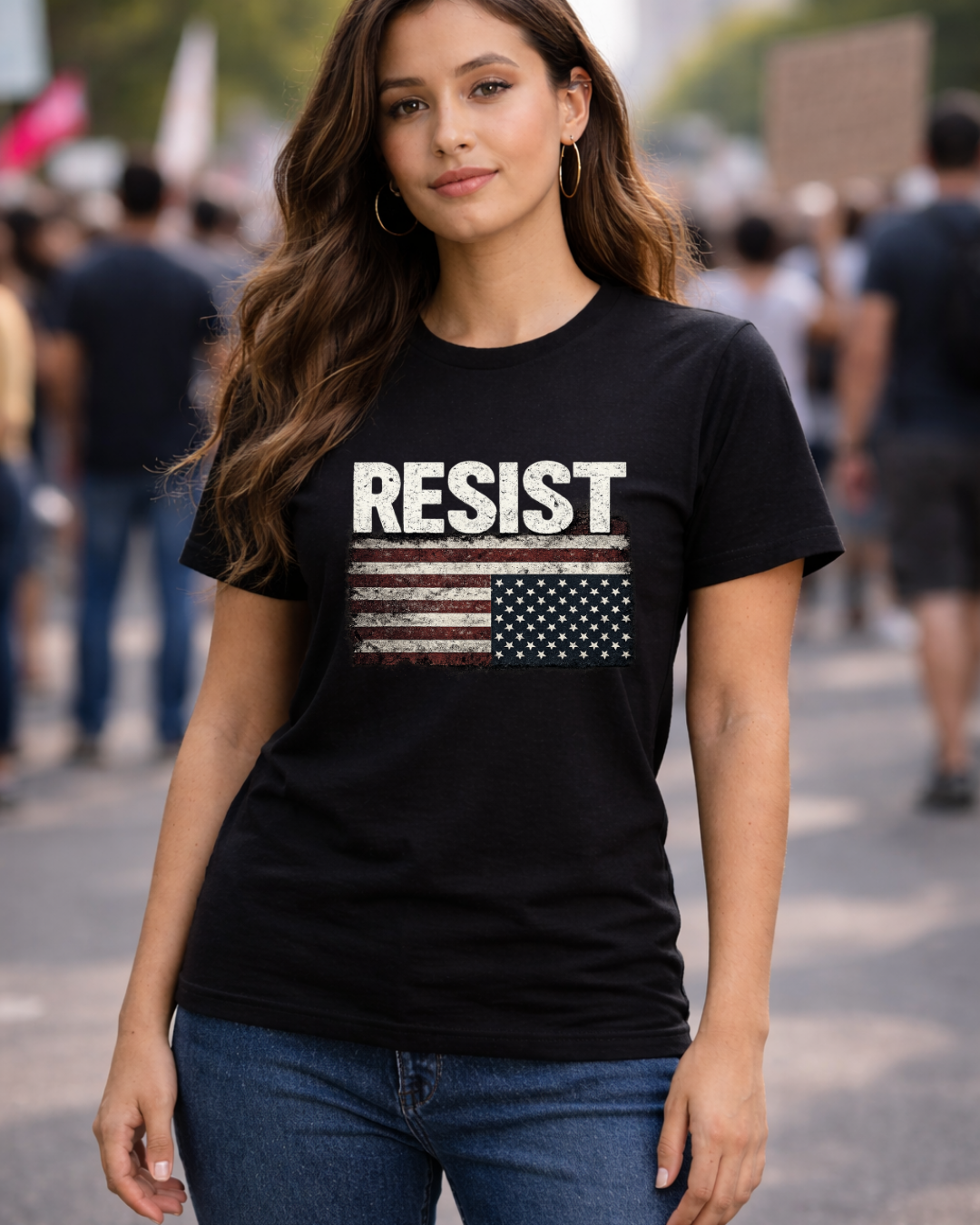 RESIST T-Shirt with Know Your Rights Back Print | Gildan 64000 Unisex Softstyle Tee
