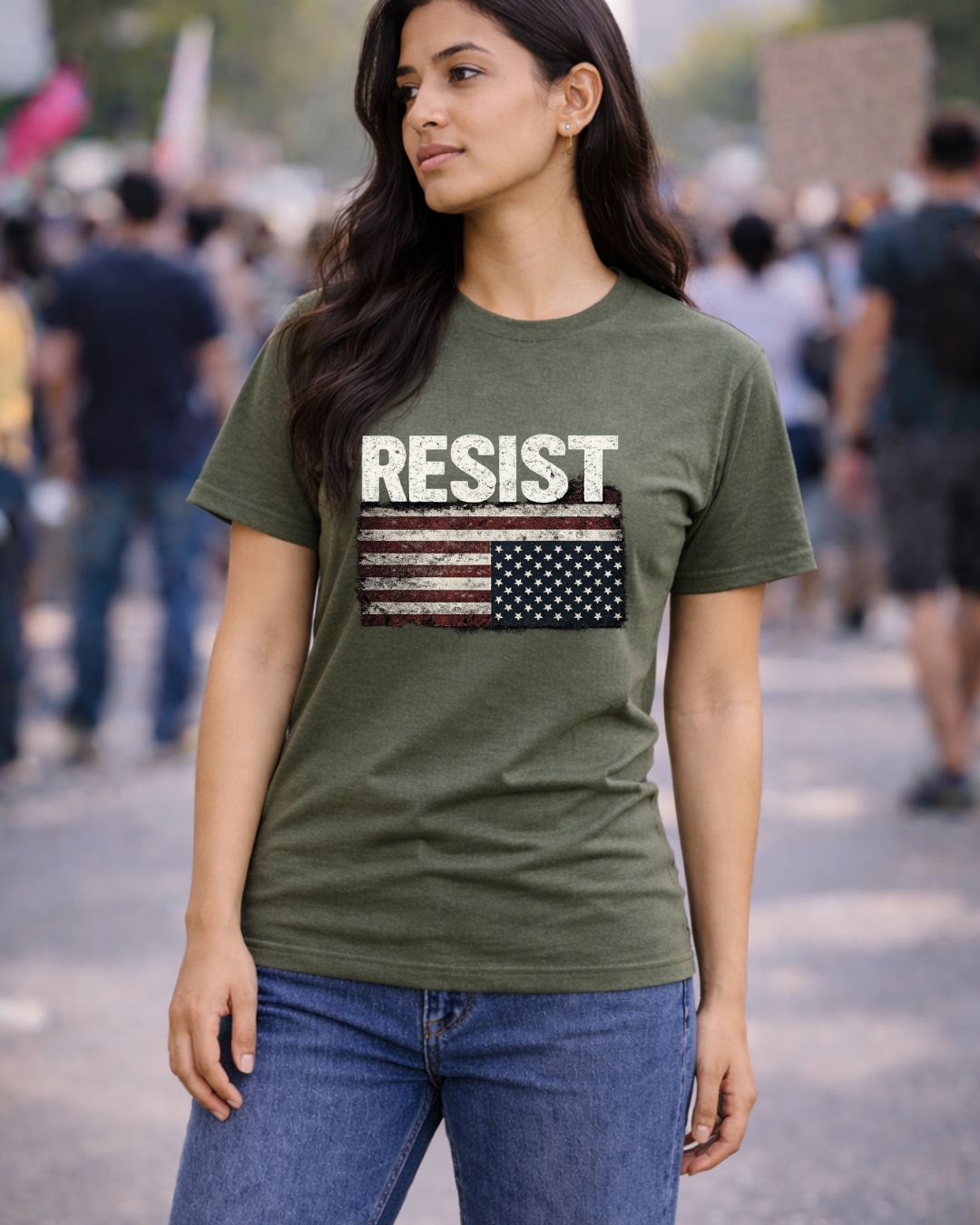 RESIST T-Shirt with Know Your Rights Back Print | Gildan 64000 Unisex Softstyle Tee