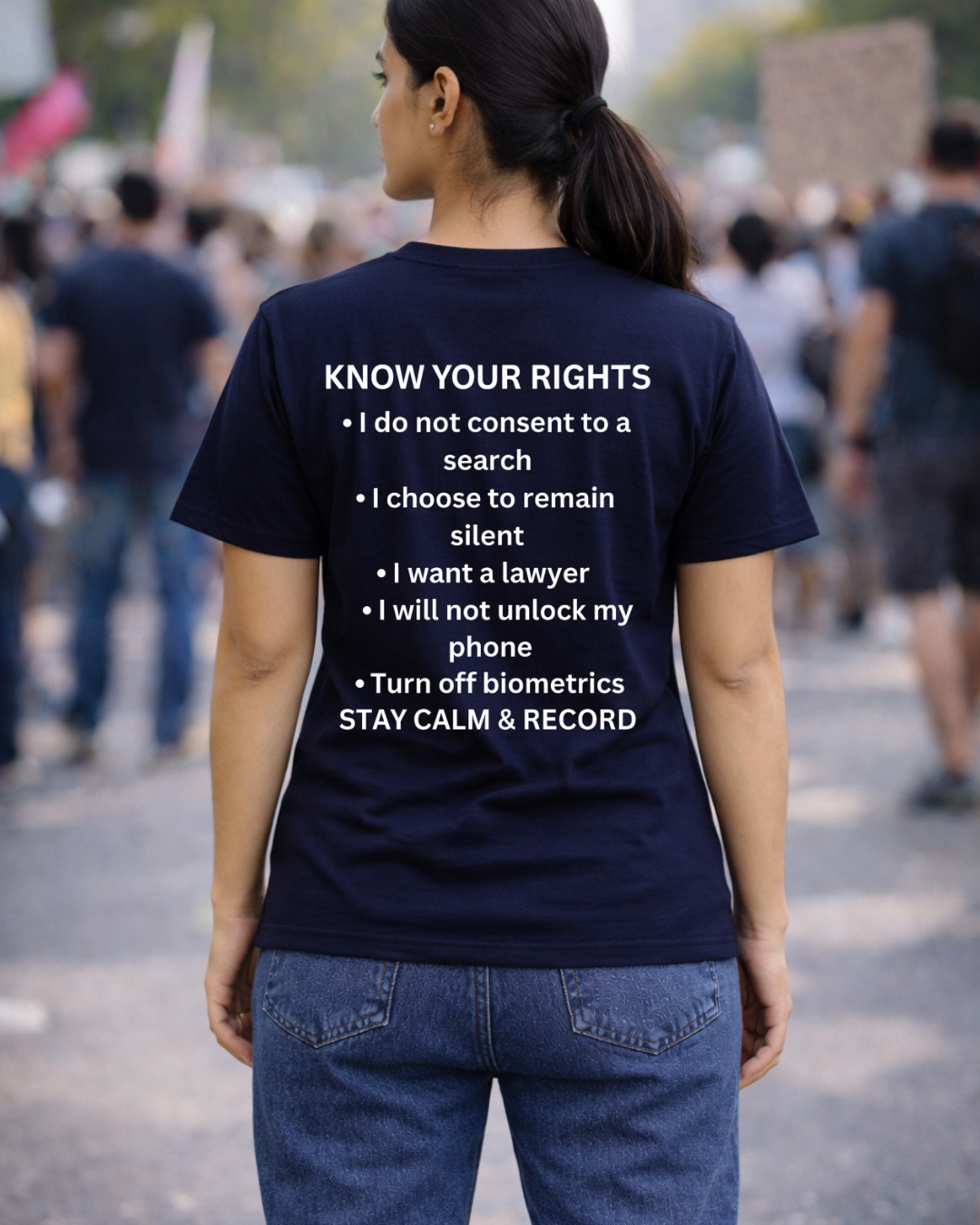 RESIST T-Shirt with Know Your Rights Back Print | Gildan 64000 Unisex Softstyle Tee