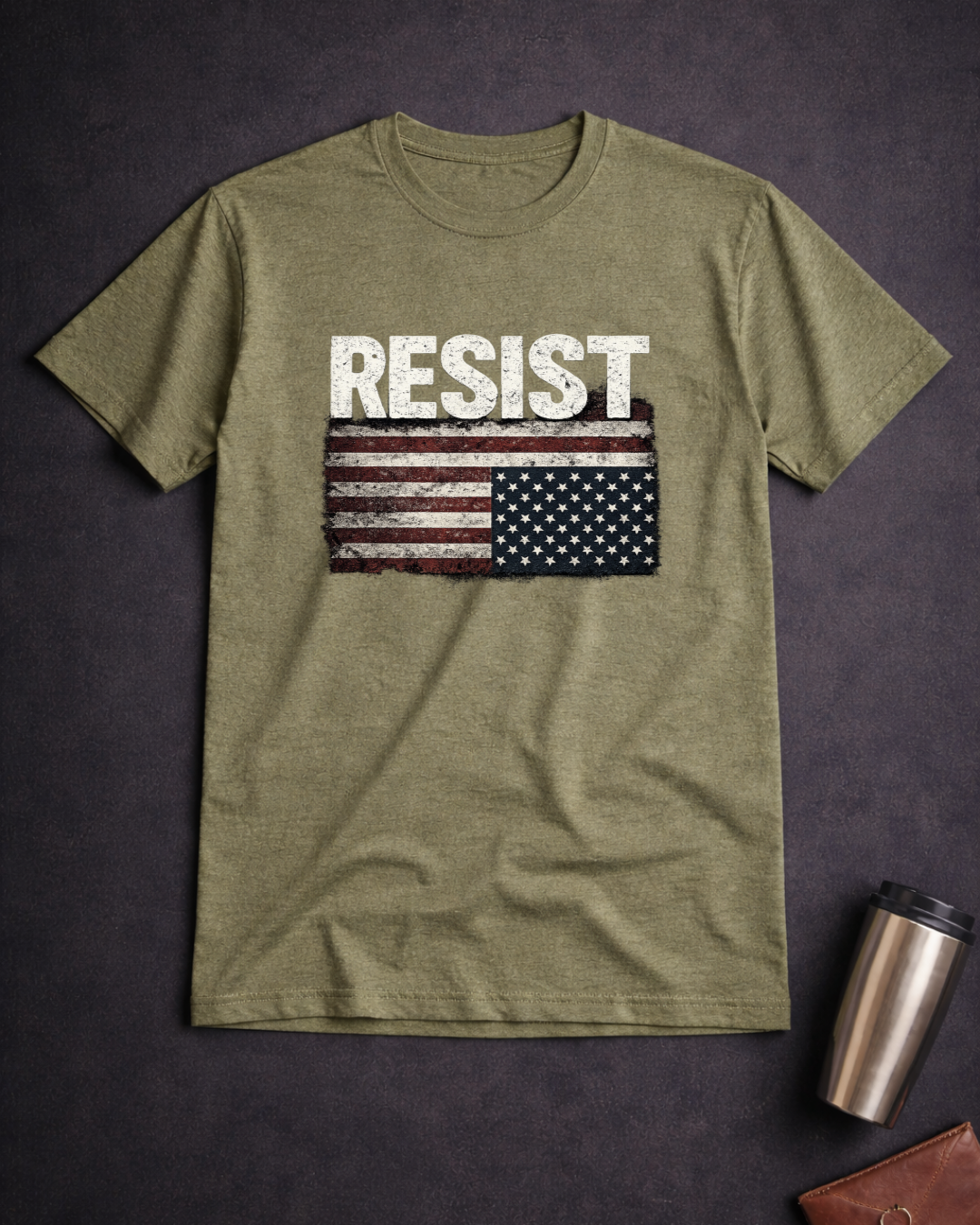 RESIST T-Shirt with Know Your Rights Back Print | Gildan 64000 Unisex Softstyle Tee