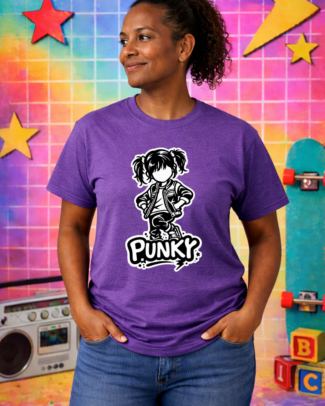 Punky Graphic Tee Shirt | Retro 80s Punk Unisex T-Shirt | Gildan 64000