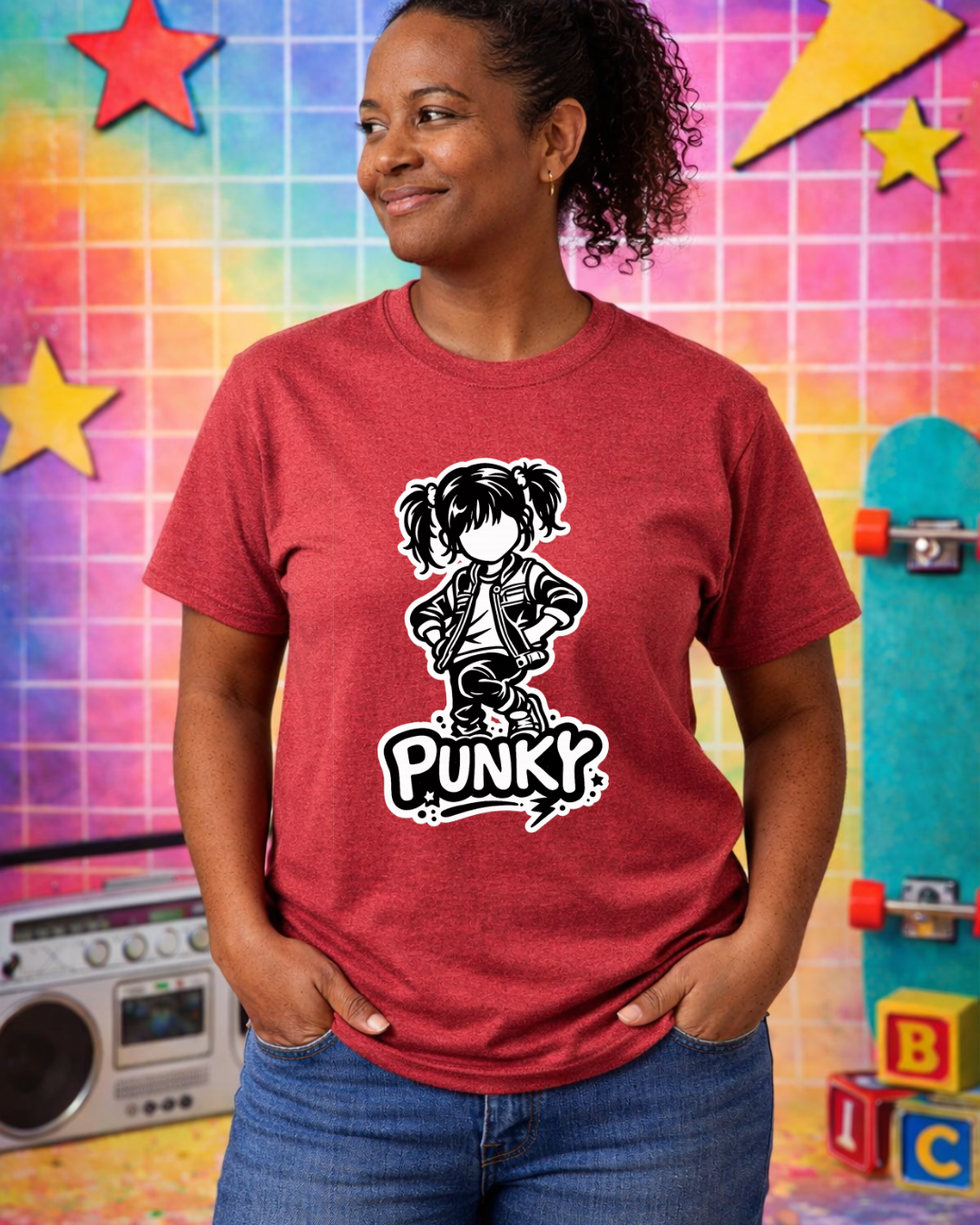 Punky Graphic Tee Shirt | Retro 80s Punk Unisex T-Shirt | Gildan 64000