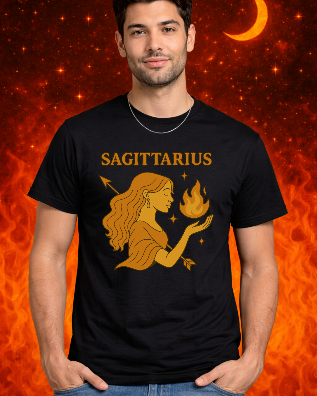 Sagittarius Zodiac T-Shirt | Fire Sign Astrology Graphic Tee | Unisex Gildan 64000