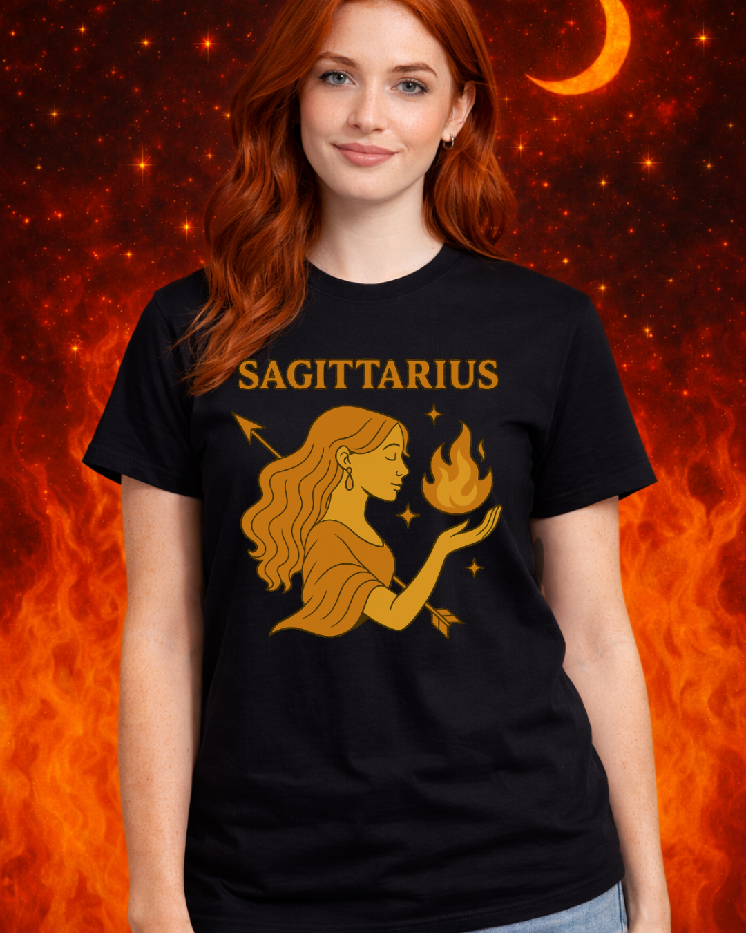 Sagittarius Zodiac T-Shirt | Fire Sign Astrology Graphic Tee | Unisex Gildan 64000