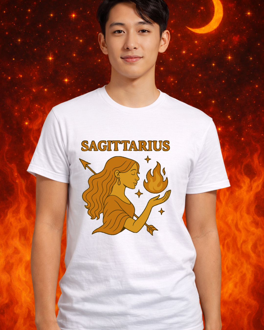 Sagittarius Zodiac T-Shirt | Fire Sign Astrology Graphic Tee | Unisex Gildan 64000