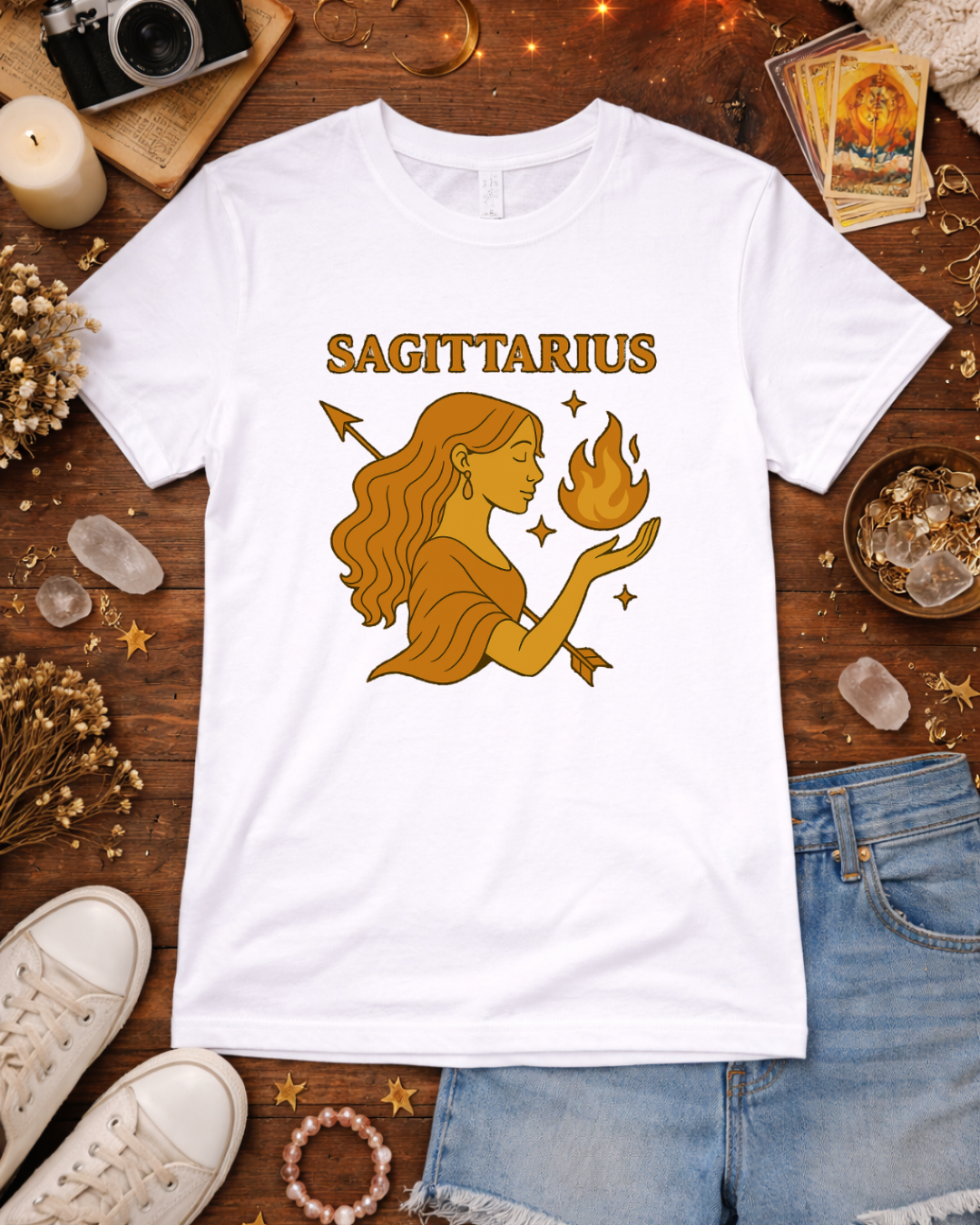 Sagittarius Zodiac T-Shirt | Fire Sign Astrology Graphic Tee | Unisex Gildan 64000