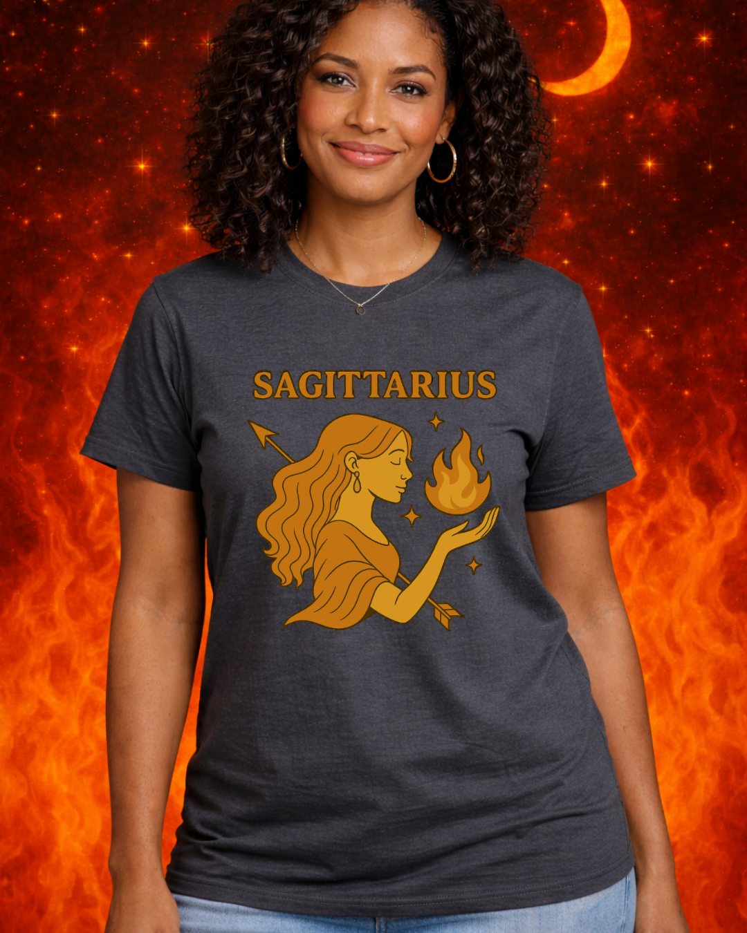 Sagittarius Zodiac T-Shirt | Fire Sign Astrology Graphic Tee | Unisex Gildan 64000