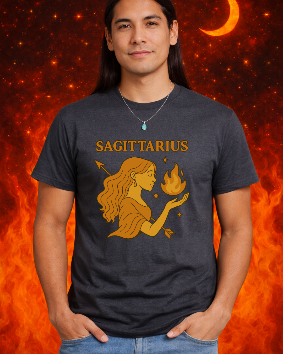 Sagittarius Zodiac T-Shirt | Fire Sign Astrology Graphic Tee | Unisex Gildan 64000