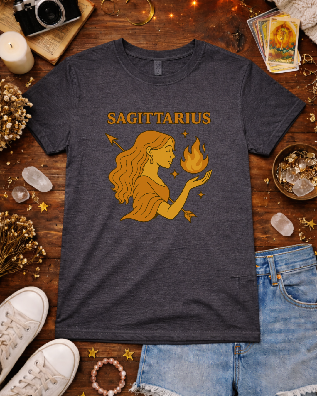 Sagittarius Zodiac T-Shirt | Fire Sign Astrology Graphic Tee | Unisex Gildan 64000
