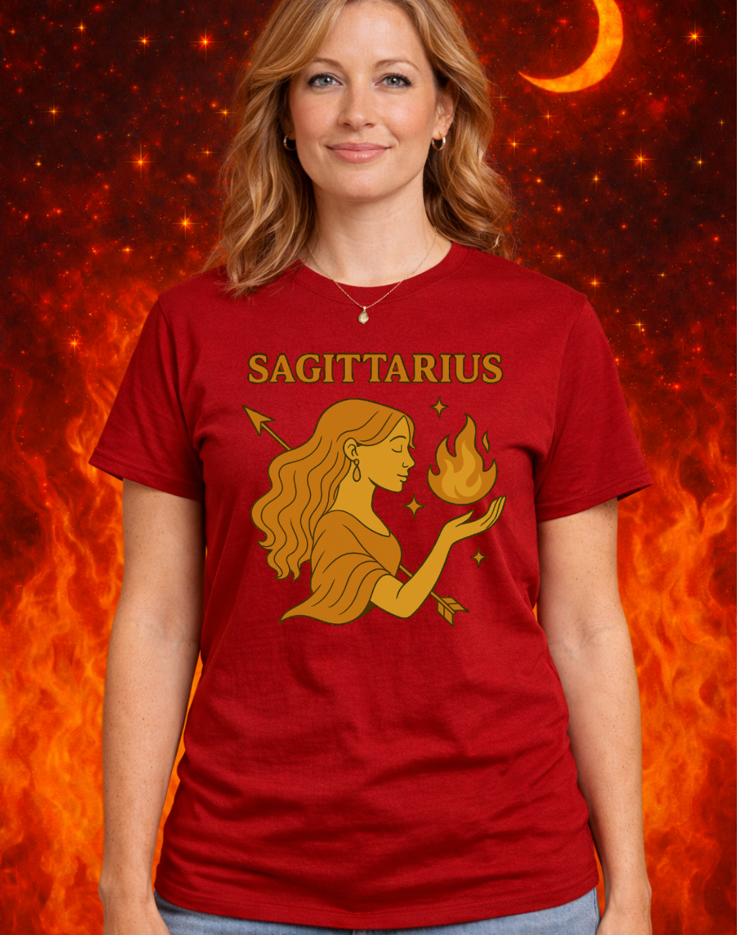 Sagittarius Zodiac T-Shirt | Fire Sign Astrology Graphic Tee | Unisex Gildan 64000