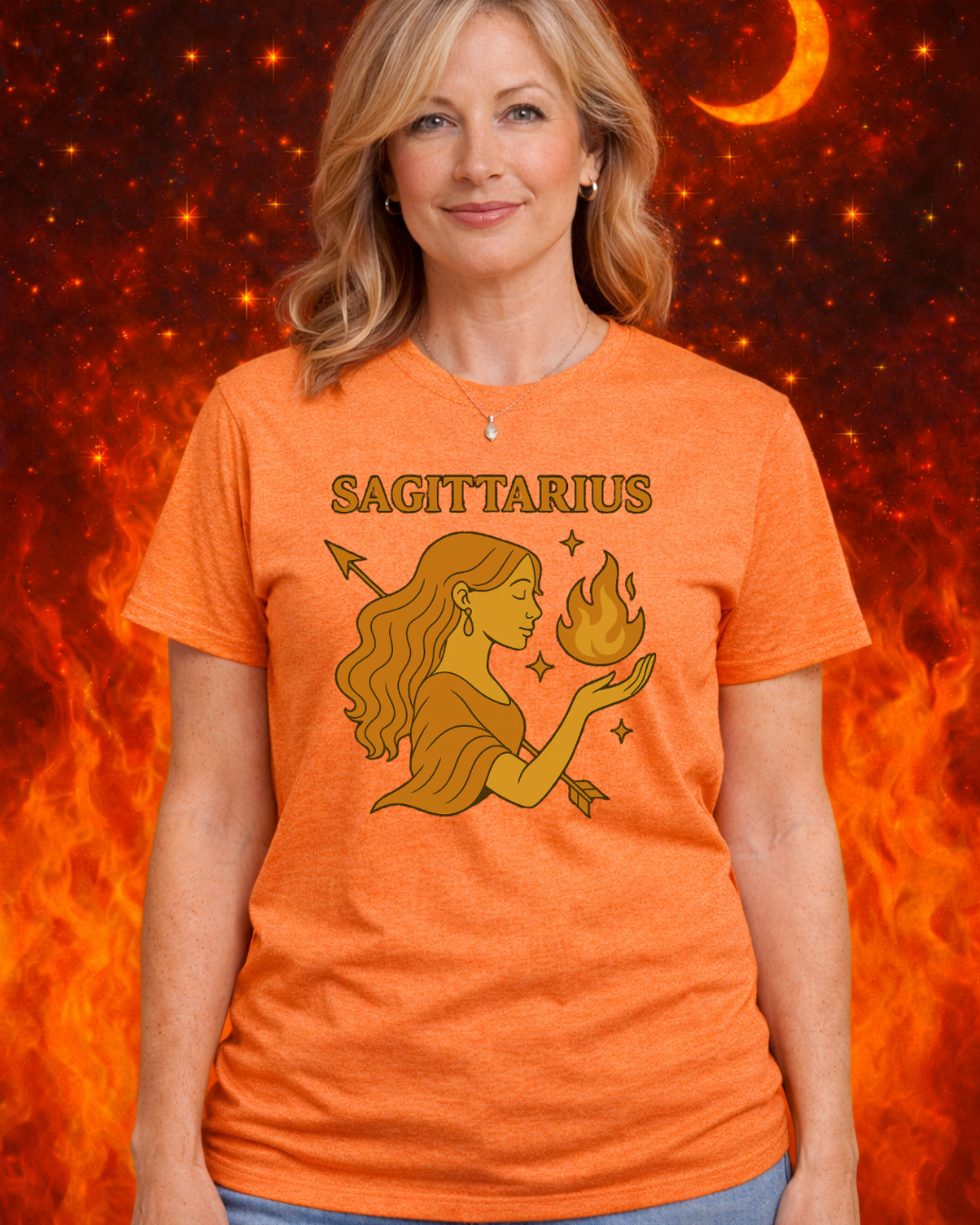 Sagittarius Zodiac T-Shirt | Fire Sign Astrology Graphic Tee | Unisex Gildan 64000