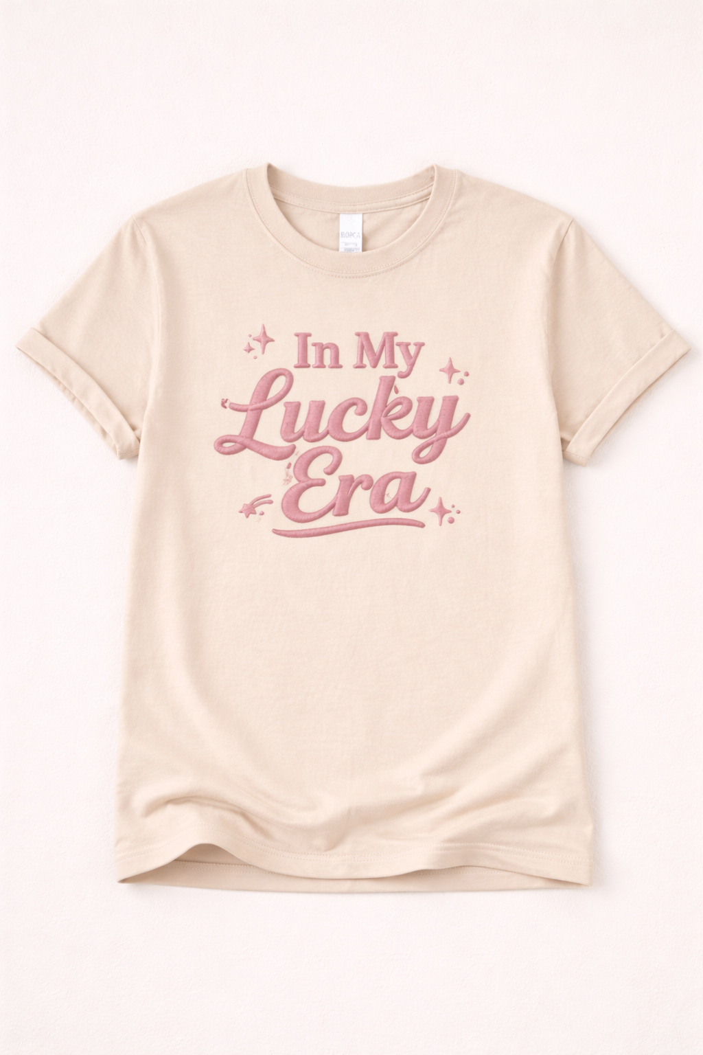 In My Lucky Era Shirt – Pink Script Lucky Girl Aesthetic Tee, Positive Quote Graphic T-Shirt for Women