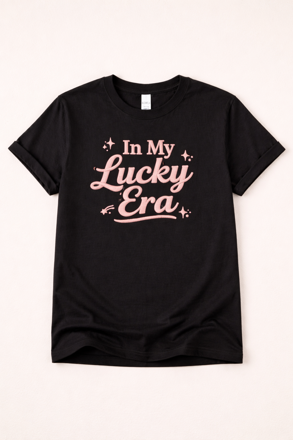 In My Lucky Era Shirt – Pink Script Lucky Girl Aesthetic Tee, Positive Quote Graphic T-Shirt for Women