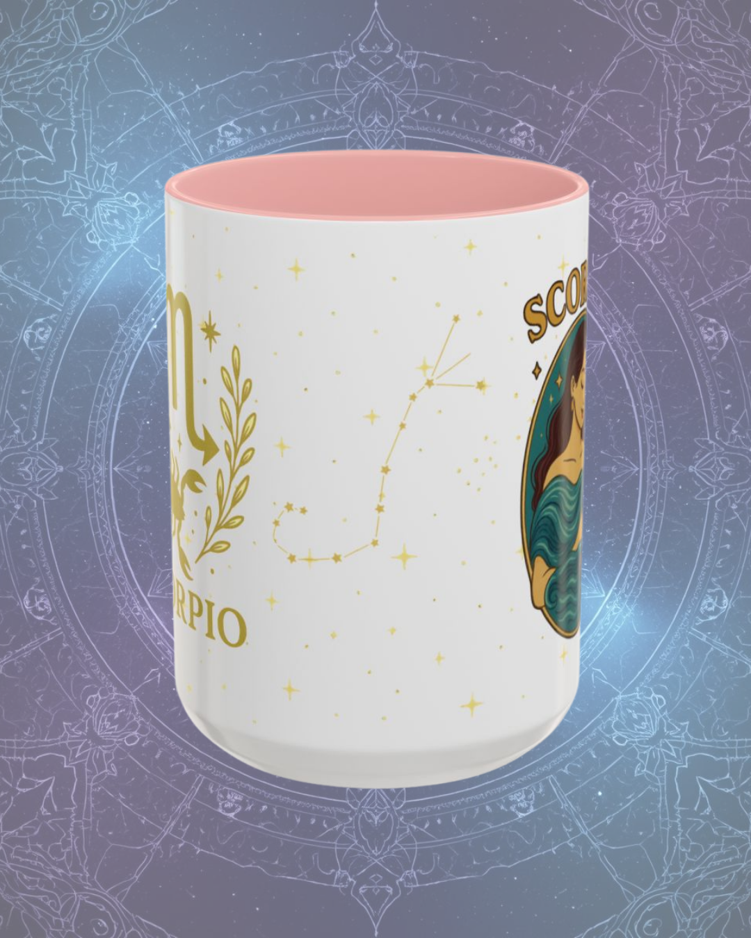 Scorpio Zodiac Mug – Astrology Coffee Cup – Scorpio Birthday Gift – Celestial Horoscope Two Tone Mug – Scorpio Constellation Cup