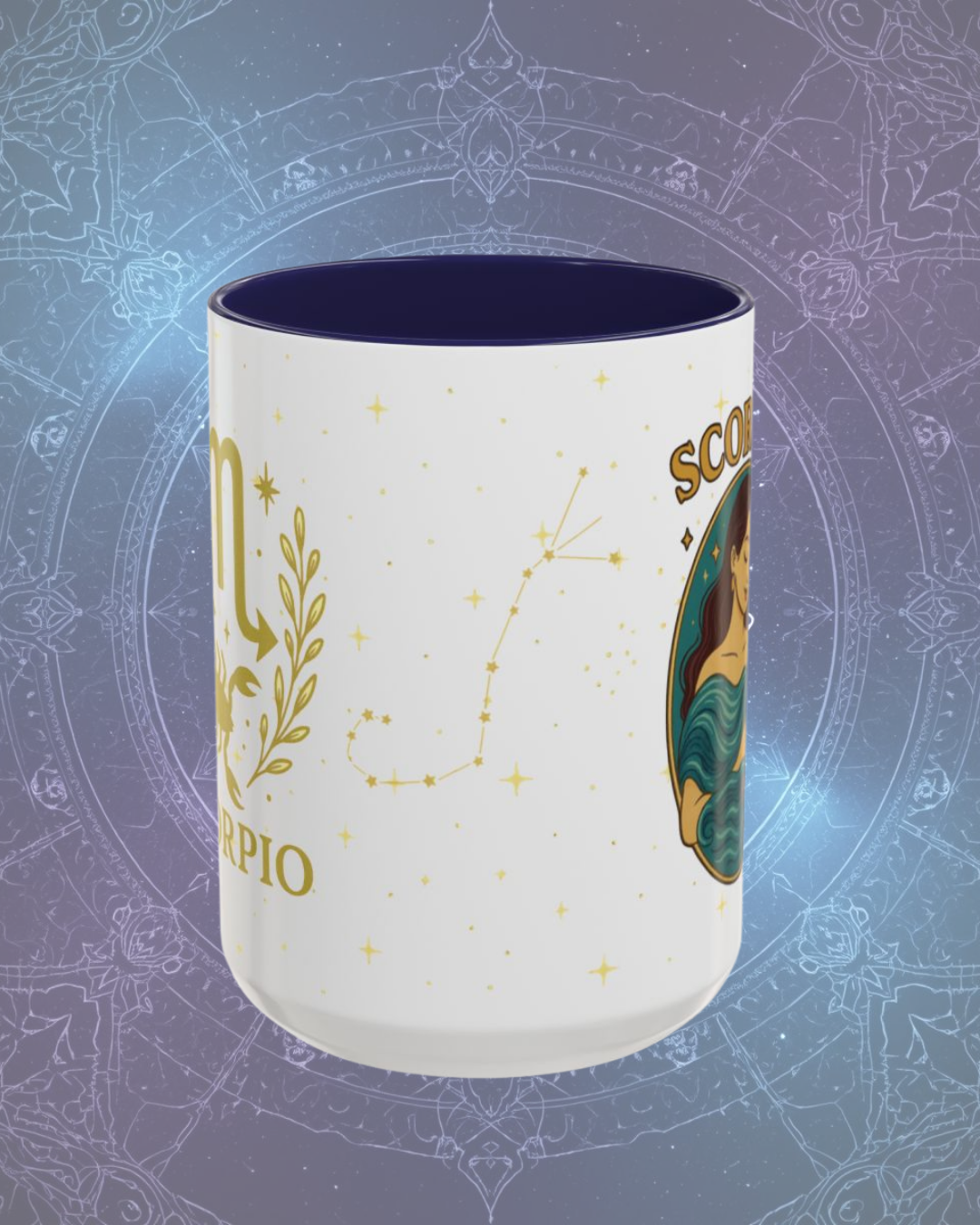 Scorpio Zodiac Mug – Astrology Coffee Cup – Scorpio Birthday Gift – Celestial Horoscope Two Tone Mug – Scorpio Constellation Cup