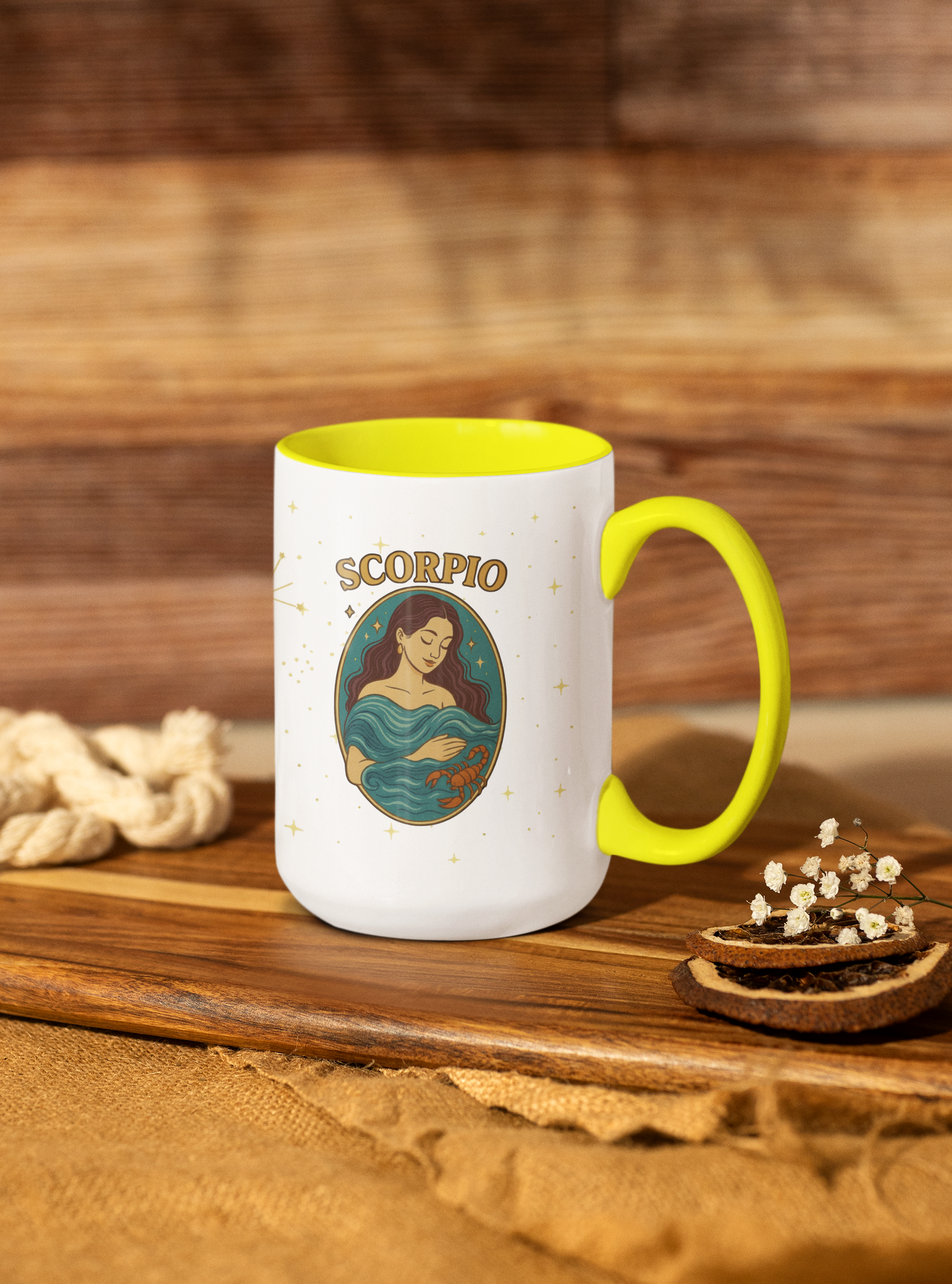 Scorpio Zodiac Mug – Astrology Coffee Cup – Scorpio Birthday Gift – Celestial Horoscope Two Tone Mug – Scorpio Constellation Cup
