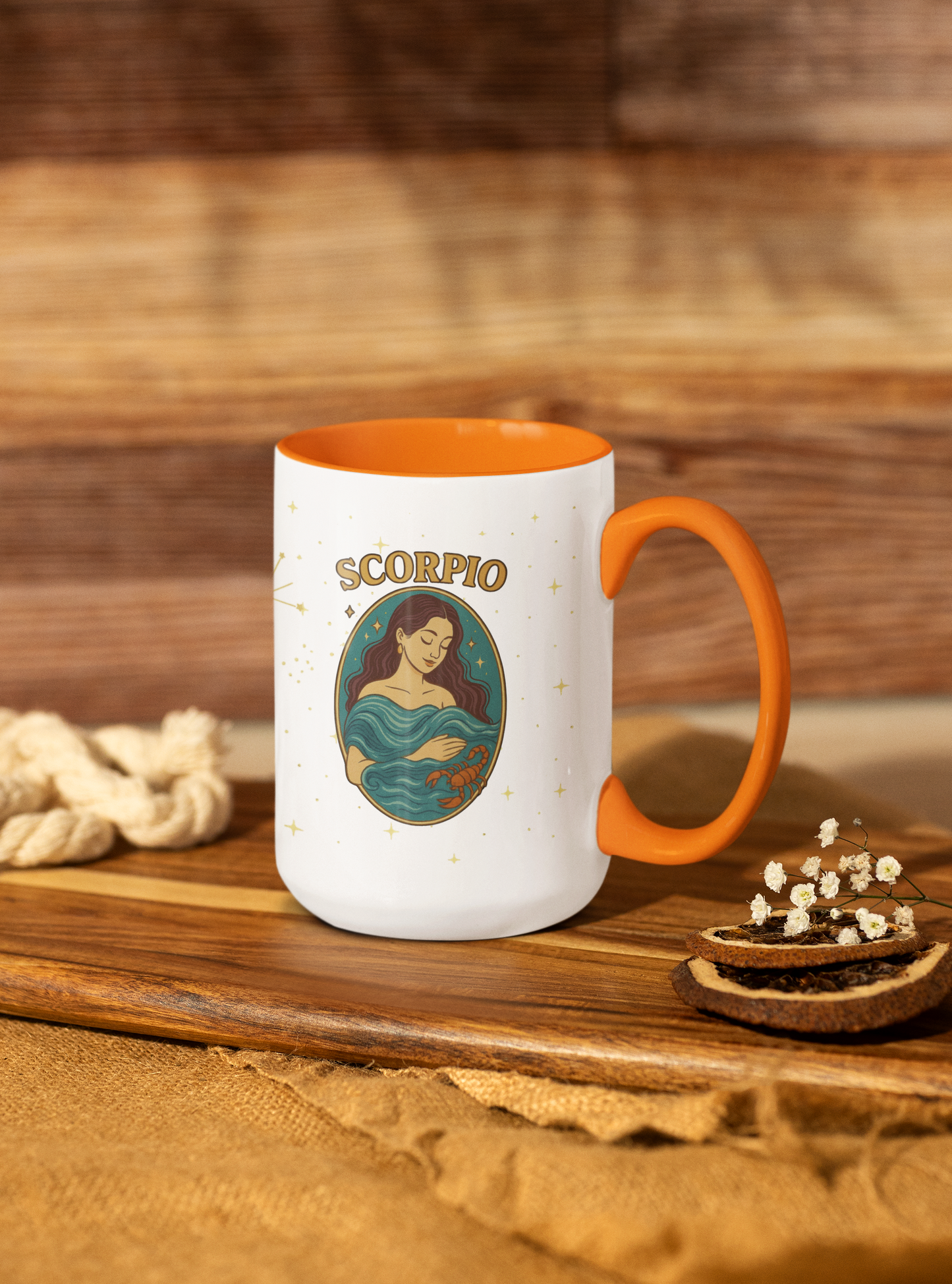 Scorpio Zodiac Mug – Astrology Coffee Cup – Scorpio Birthday Gift – Celestial Horoscope Two Tone Mug – Scorpio Constellation Cup