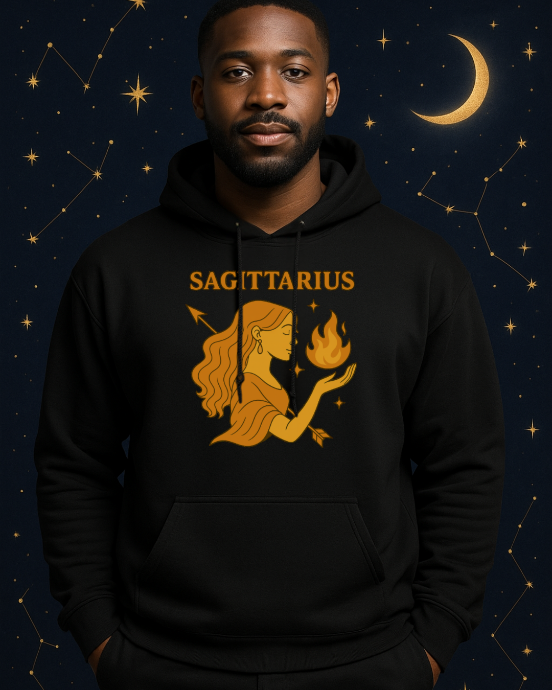 Sagittarius Zodiac Hoodie – Astrology Sweatshirt – Celestial Star Sign Hoodie – Unisex Sagittarius Gift – Gildan 18500 Heavy Blend
