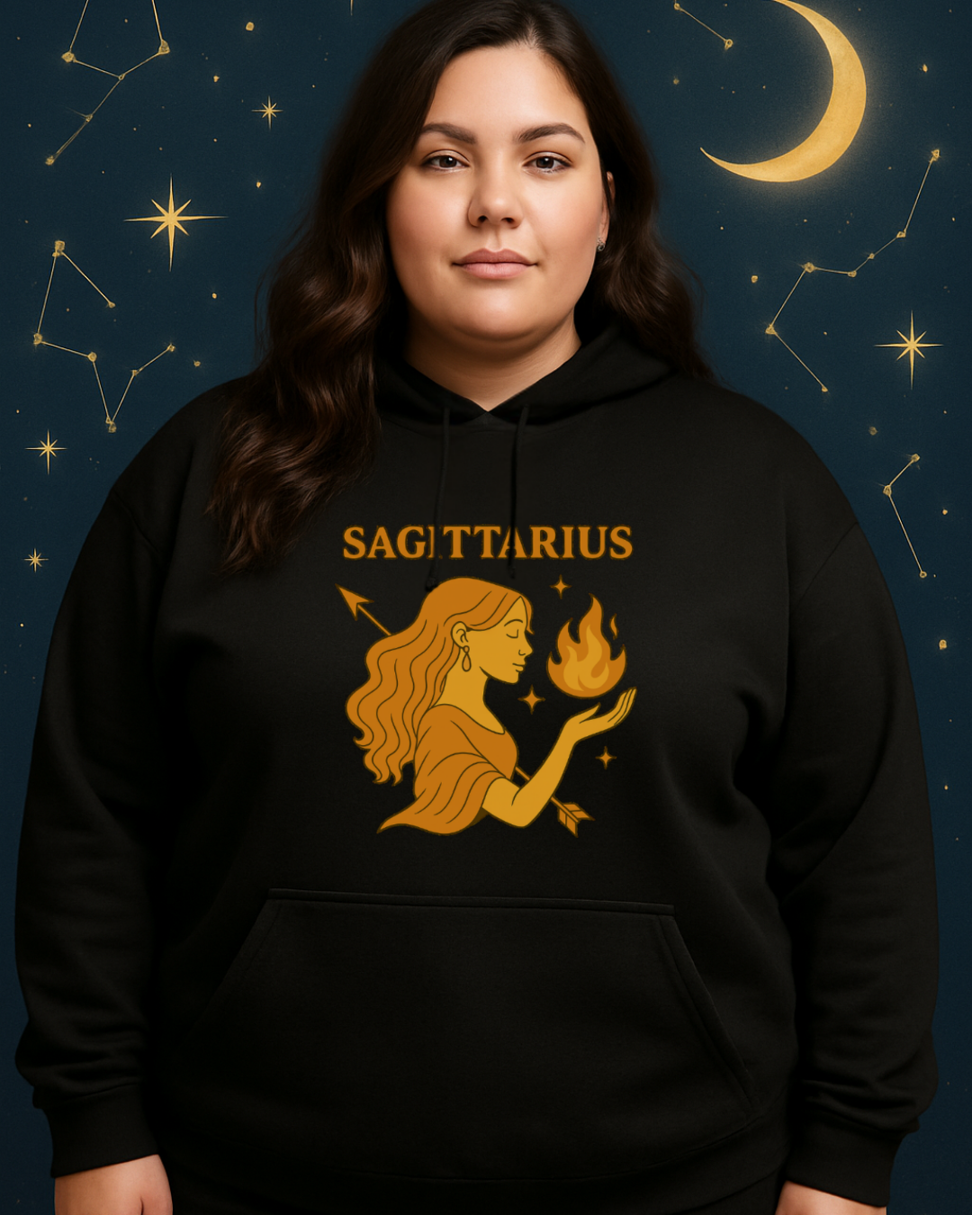 Sagittarius Zodiac Hoodie – Astrology Sweatshirt – Celestial Star Sign Hoodie – Unisex Sagittarius Gift – Gildan 18500 Heavy Blend