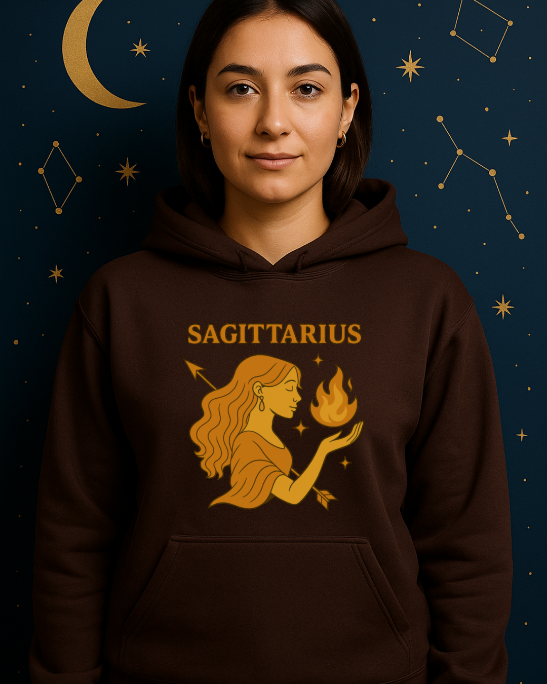 Sagittarius Zodiac Hoodie – Astrology Sweatshirt – Celestial Star Sign Hoodie – Unisex Sagittarius Gift – Gildan 18500 Heavy Blend