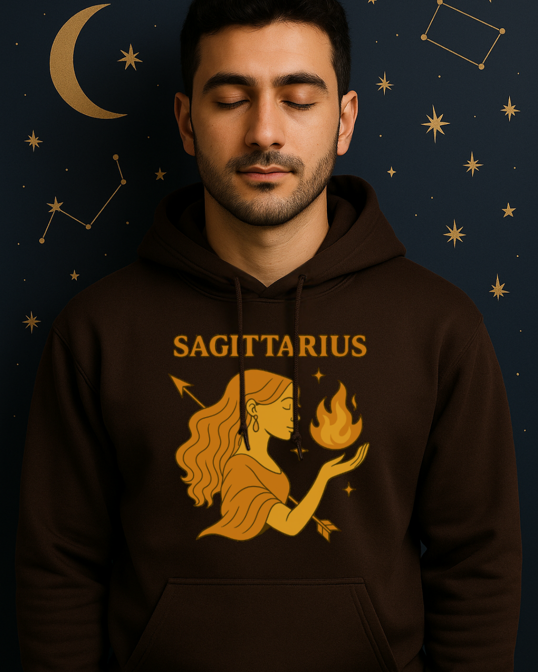 Sagittarius Zodiac Hoodie – Astrology Sweatshirt – Celestial Star Sign Hoodie – Unisex Sagittarius Gift – Gildan 18500 Heavy Blend