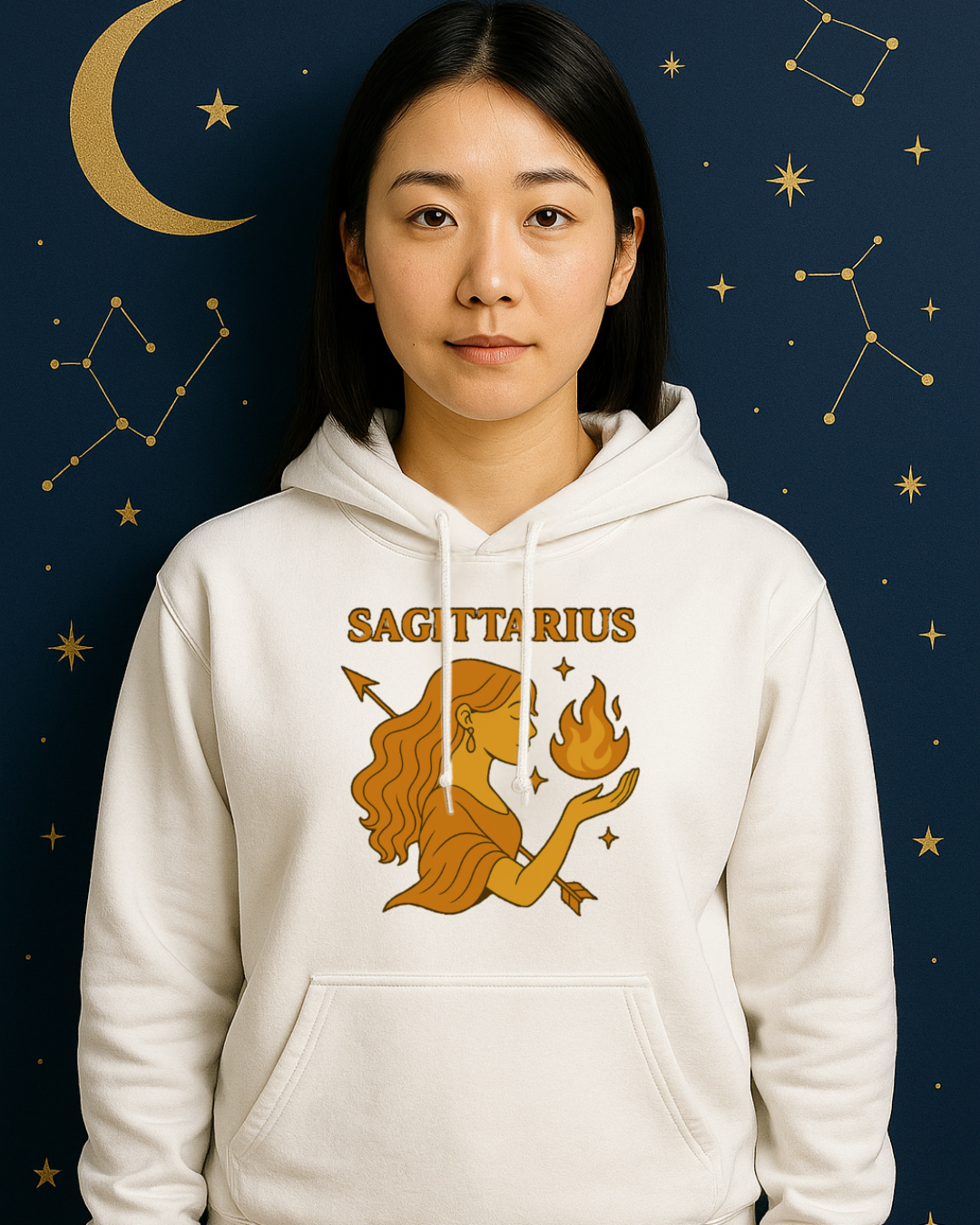 Sagittarius Zodiac Hoodie – Astrology Sweatshirt – Celestial Star Sign Hoodie – Unisex Sagittarius Gift – Gildan 18500 Heavy Blend