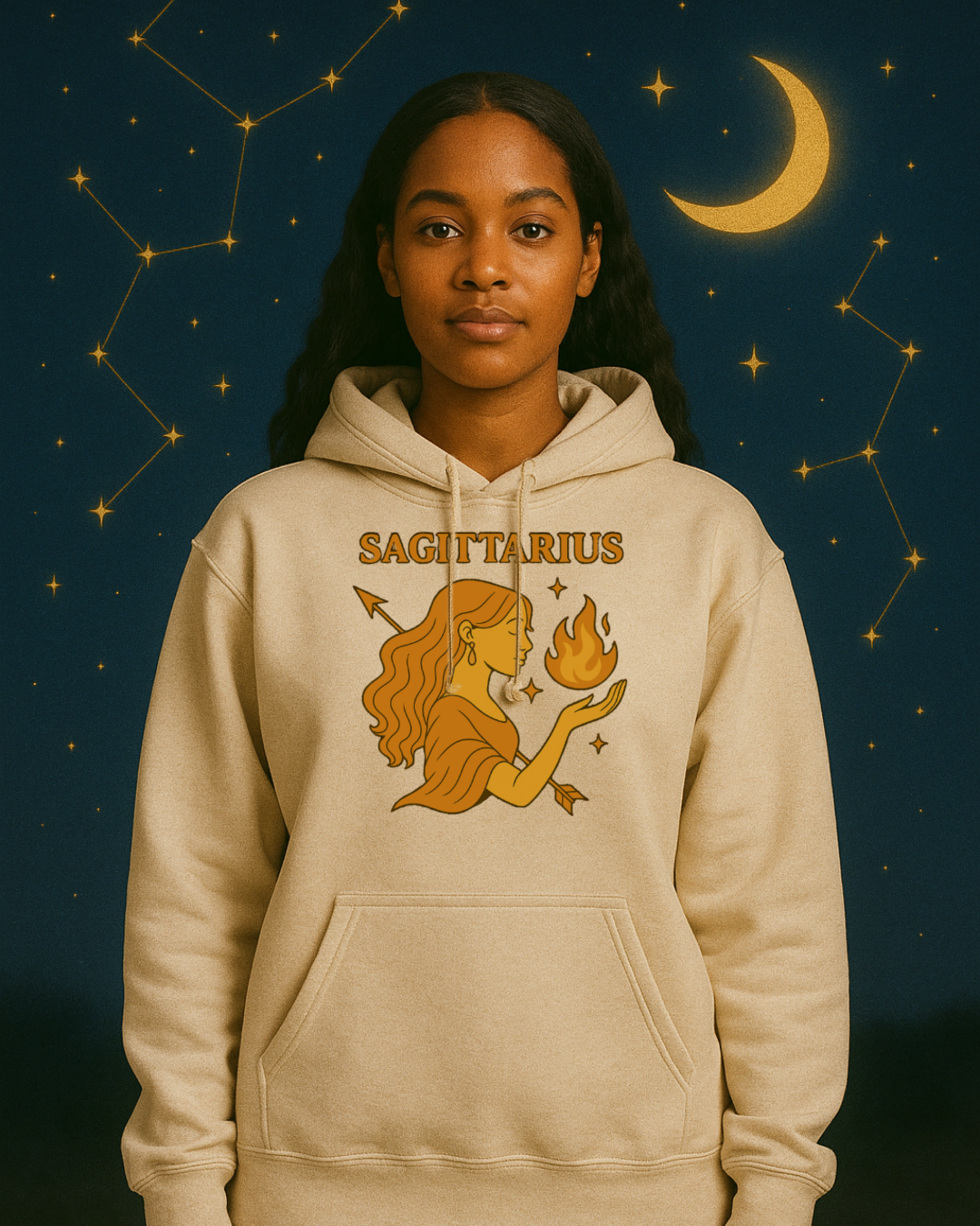 Sagittarius Zodiac Hoodie – Astrology Sweatshirt – Celestial Star Sign Hoodie – Unisex Sagittarius Gift – Gildan 18500 Heavy Blend