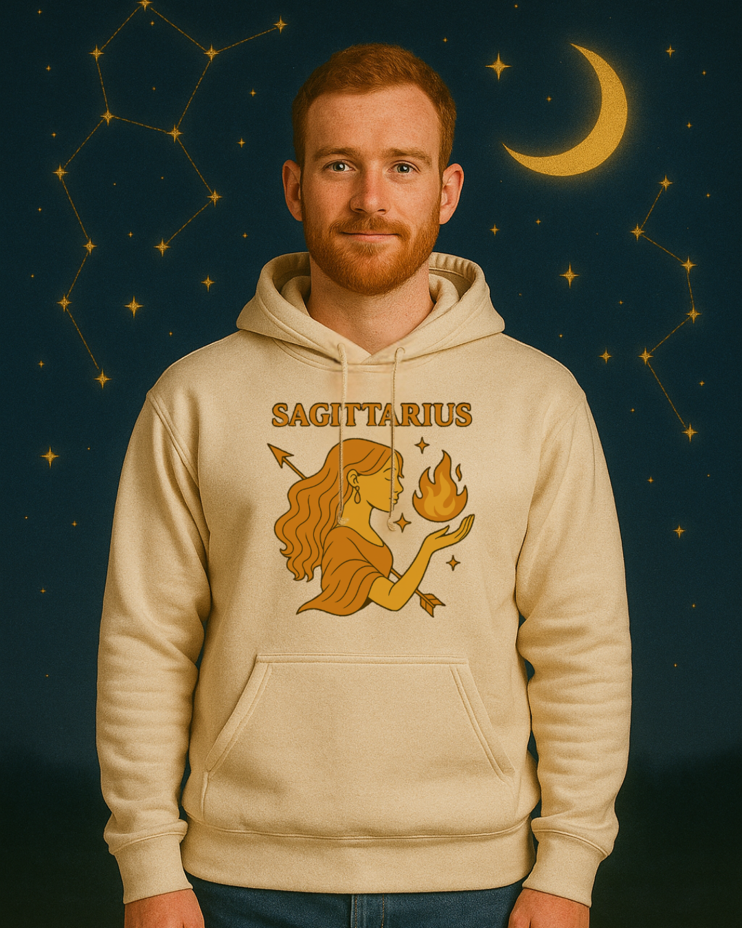 Sagittarius Zodiac Hoodie – Astrology Sweatshirt – Celestial Star Sign Hoodie – Unisex Sagittarius Gift – Gildan 18500 Heavy Blend