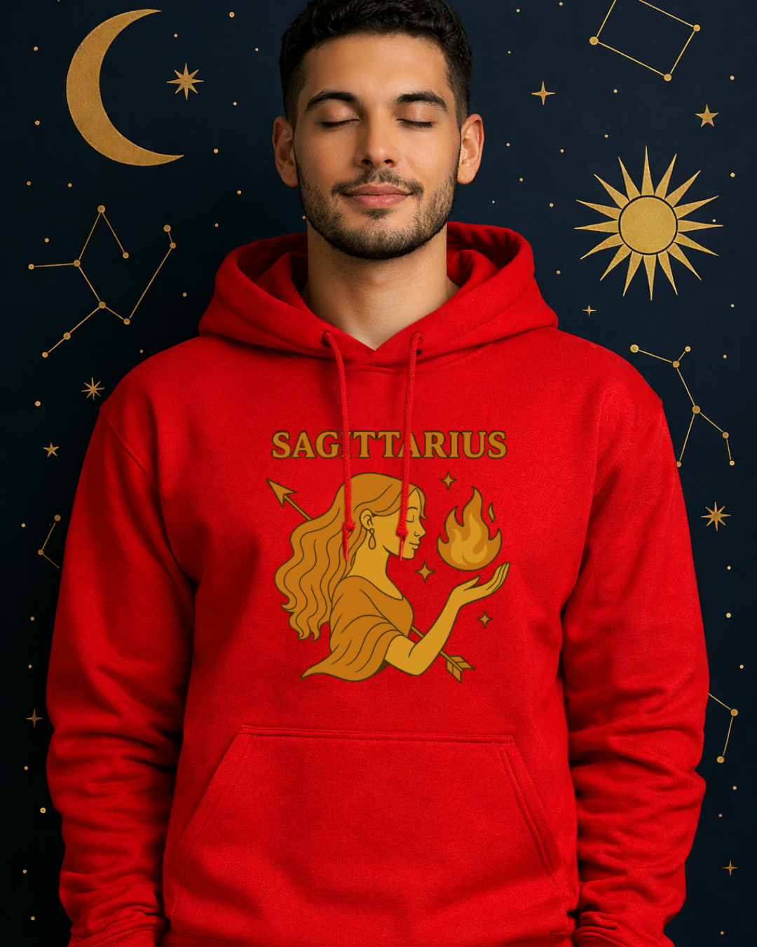 Sagittarius Zodiac Hoodie – Astrology Sweatshirt – Celestial Star Sign Hoodie – Unisex Sagittarius Gift – Gildan 18500 Heavy Blend