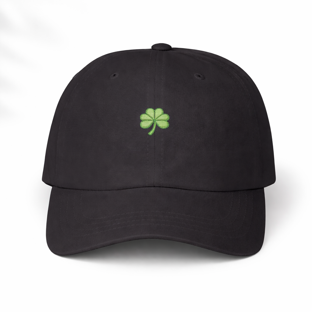 Lucky Shamrock Dad Hat | Embroidered Four Leaf Clover Cap | St Patricks Day Hat | Irish Gift | Minimalist Green Clover Baseball Cap