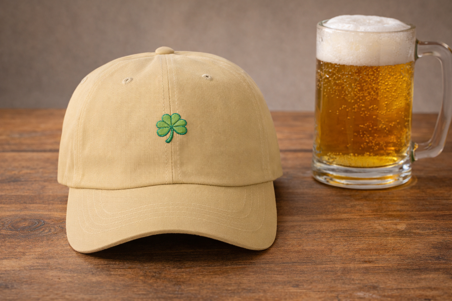 Lucky Shamrock Dad Hat | Embroidered Four Leaf Clover Cap | St Patricks Day Hat | Irish Gift | Minimalist Green Clover Baseball Cap