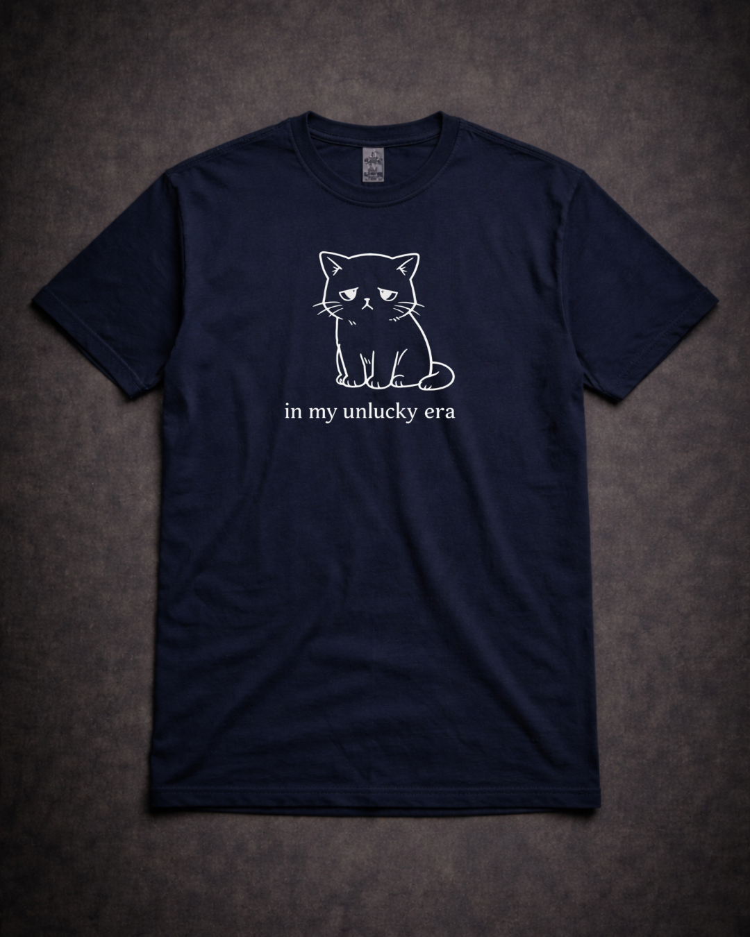 In My Unlucky Era Cat Shirt – Funny Sad Cat Graphic Tee – Cute Relatable Mood Unisex T-Shirt