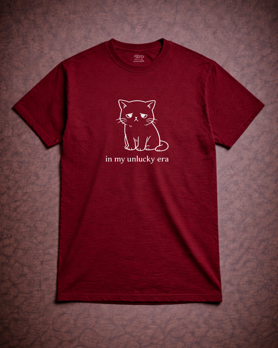 In My Unlucky Era Cat Shirt – Funny Sad Cat Graphic Tee – Cute Relatable Mood Unisex T-Shirt