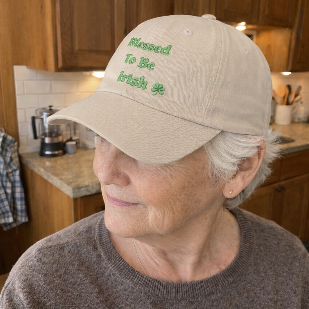 Blessed to Be Irish Embroidered Dad Hat (Shamrock Cap)