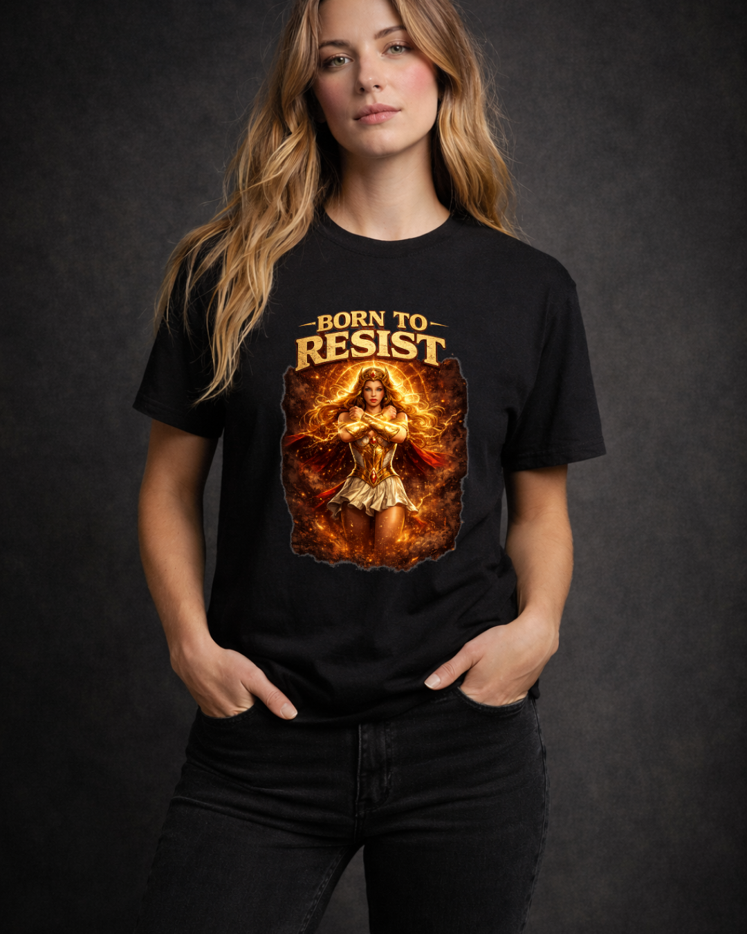 Born To Resist Graphic Tee (Gildan 64000) | Bold Warrior Statement Shirt