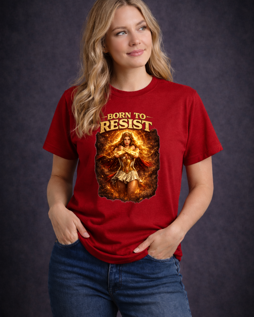 Born To Resist Graphic Tee (Gildan 64000) | Bold Warrior Statement Shirt