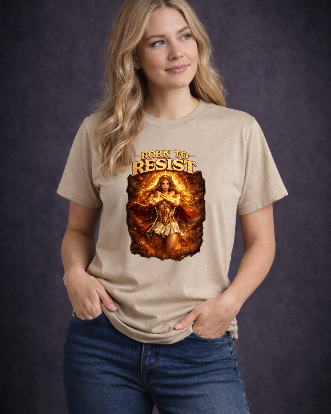 Born To Resist Graphic Tee (Gildan 64000) | Bold Warrior Statement Shirt