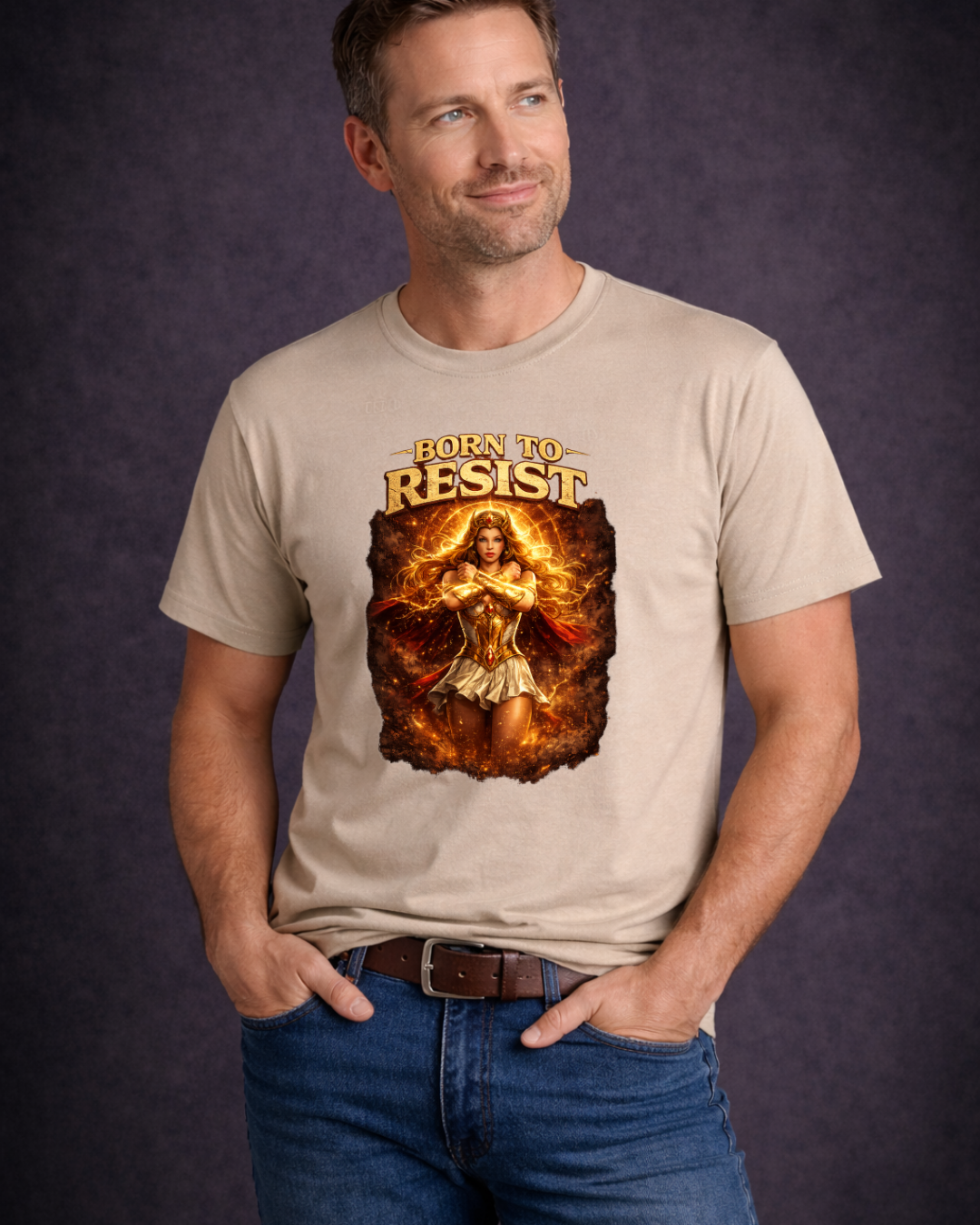 Born To Resist Graphic Tee (Gildan 64000) | Bold Warrior Statement Shirt