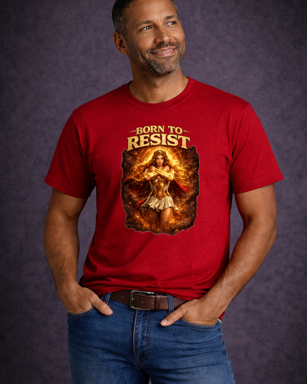 Born To Resist Graphic Tee (Gildan 64000) | Bold Warrior Statement Shirt