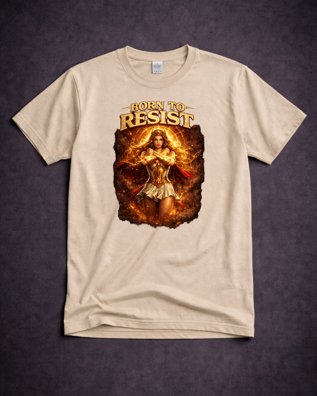Born To Resist Graphic Tee (Gildan 64000) | Bold Warrior Statement Shirt